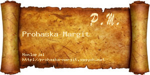Prohaska Margit névjegykártya